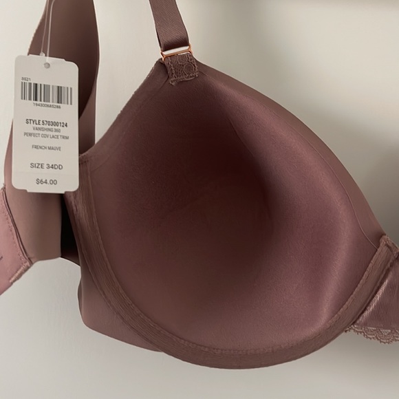 NWT | SOMA | Vanishing Perfect Coverage Lace Trim | French Mauve | Size 34DD - Picture 9 of 12